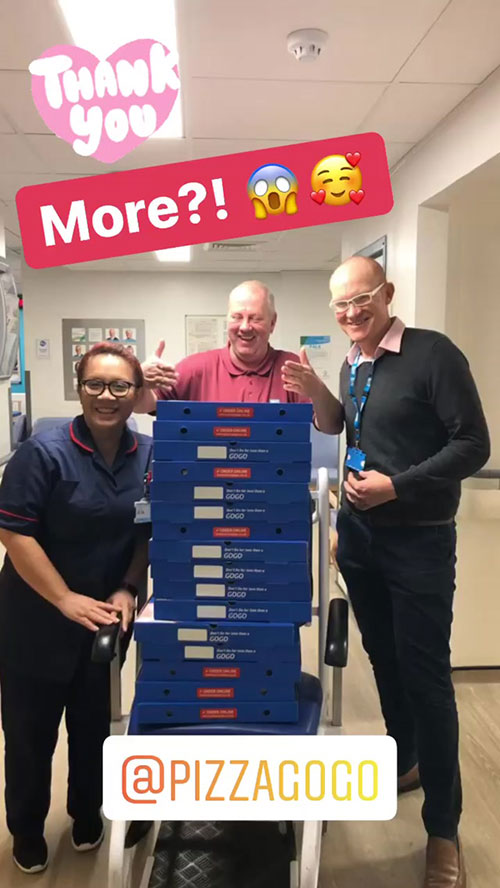 Pizza GoGo NHS Donation Crawley